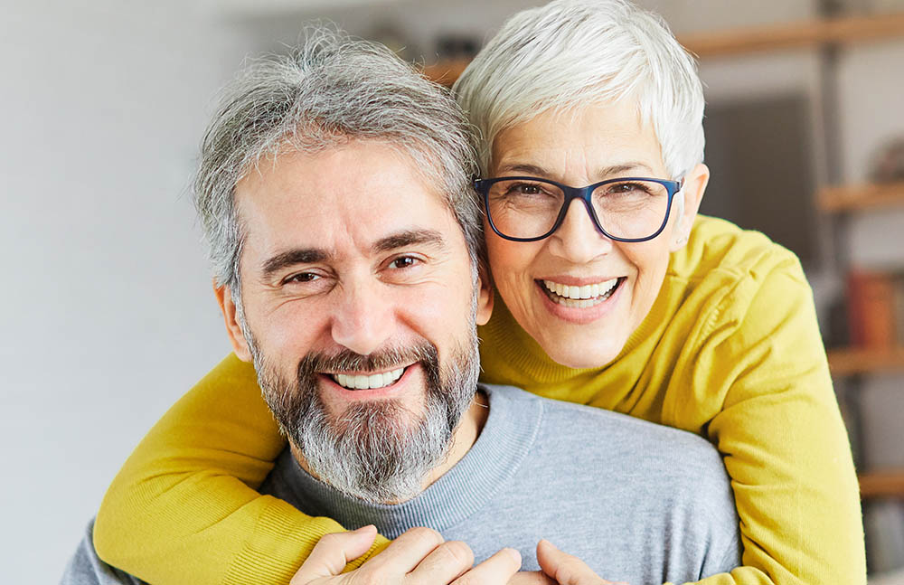 Senior couple smiling