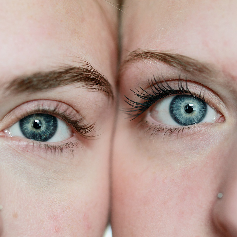 teo women wearing contact lenses