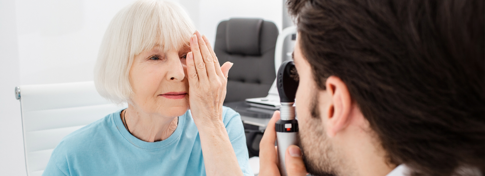 senior woman with AMD
